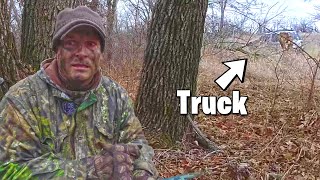 Pile Of Gobblers At 15 YARDS! - Turkey Hunting Near A Road