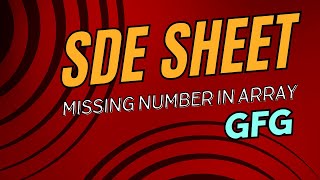 Missing number in an array | SDE SHEET GFG - 1 | Java | Tamil