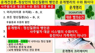 운개명리 : 정신질환의 병인은 사주팔자 대운 시스템의 수화이지, 유전이나 가족력이 아니다 뉴턴, 아인쉬타인 …