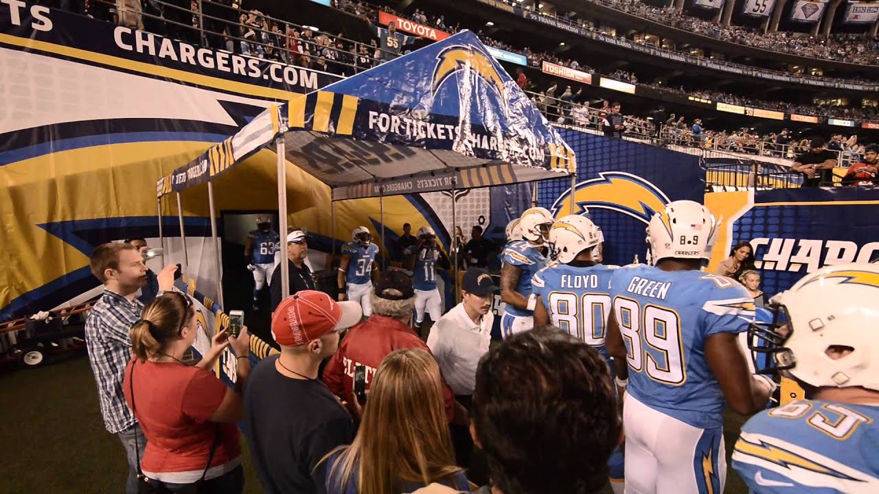 On the field with the Chargers at Qualcomm Stadium