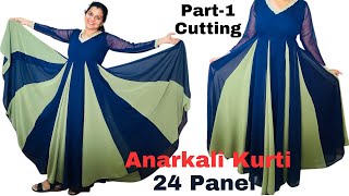 Anarkali dress cutting & stitching easily | Convert saree into long gown| maxi gown | panel frock screenshot 4