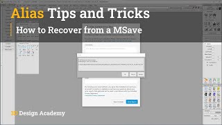 Autodesk Alias Tutorials l Alias Tips and Tricks 5 - How to Recover from a MSave