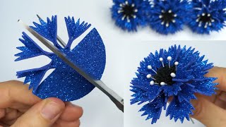 Do it yourself foamiran flowers ❤️ Only 3 circle! ❤️ How To Make Cornflower From Glitter foamiran ❤️