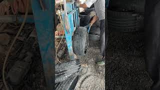 Hydraulic tire sleeve machine waste tire compression process