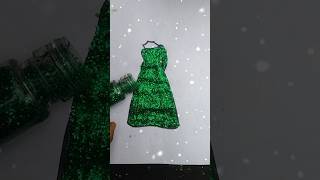 Green princess💚 Glitter art dress 🎀 #glitter #shorts #colors #diy #craft