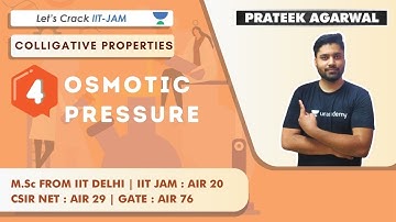 Osmotic Pressure | Colligative Properties | Target IIT-JAM 2021 | Prateek Agarwal