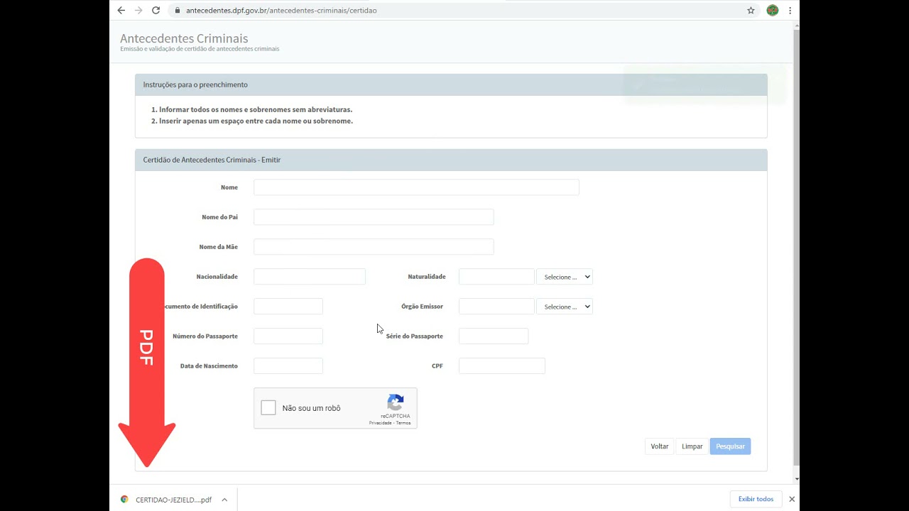 Tá difícil… tirar atestado de antecedentes online