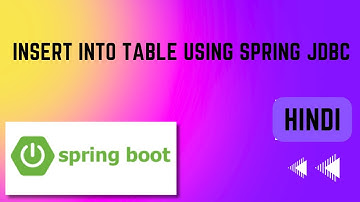 Insert data in Table using Spring jdbc | JdbcTemplate | Hindi | java