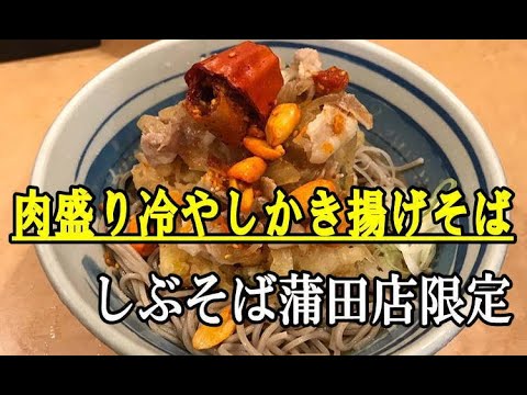 蒲田限定 肉盛り冷やしかき揚げそば しぶそば蒲田店 駅そば巡り Youtube