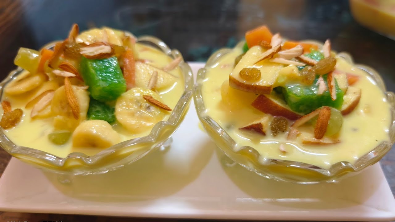 Jelly Fruit 🍓🍑 Custard Recipe | Iftar Special Jelly Fruits Custard Recipe 