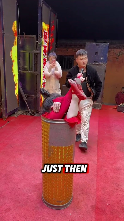 Circus Act: Girl Gets Stuck in Pipe😲🤔 #youtubeshorts #shortsfeed #facts #shorts #viralshorts #circus