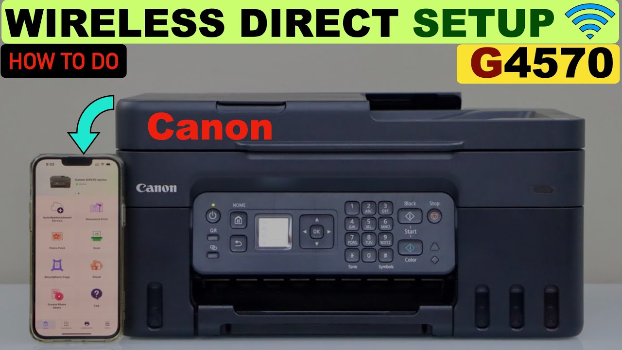 Canon Pixma G4570 Wireless Direct Setup, Printing & Scanning Using Direct  Connection! - YouTube | Tintenstrahldrucker