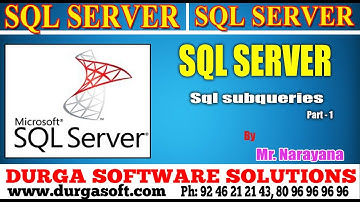 Sql Server tutorial || onlinetraining||sql subqueries Part-1 by Narayana