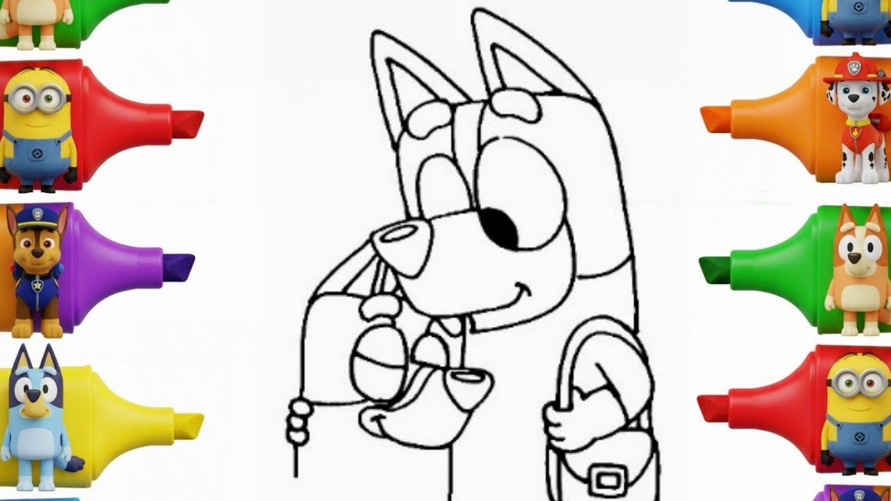 Bluey Easy Drawing Tutorial | Step by Step Coloring - YouTube