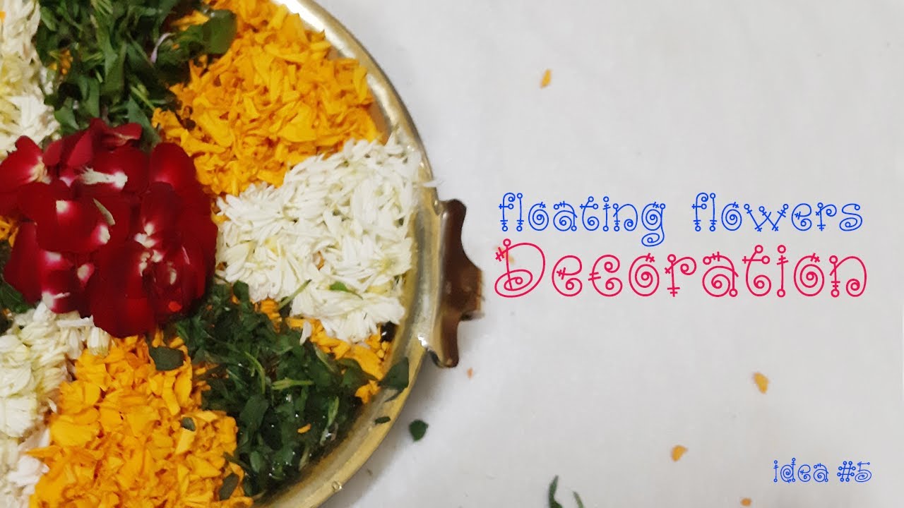 Beautiful Floating Flowers Decoration in Bowl/Flower Decoration Ideas for Festivals