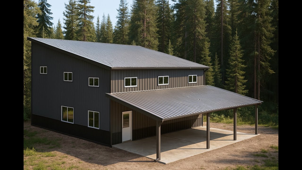 Dream 38x36 Cabin Kit: Ultimate Single-Slope Design [With Lean-To & Porch]