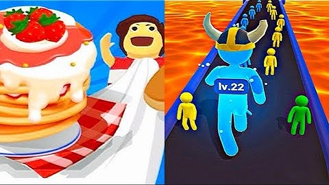 Pancake Run vs Giant Rush - NEW MAX Level - Gameplay Walkthrough (iOS,Android) All Levels Update ngr