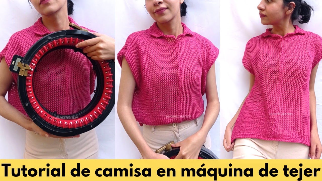 cómo tejer camisa - blusa tejida en máquina de tejer addi express o sentro  