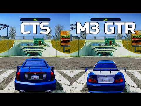 NFS Most Wanted Cadillac CTS Vs BMW M3 GTR Drag Race 