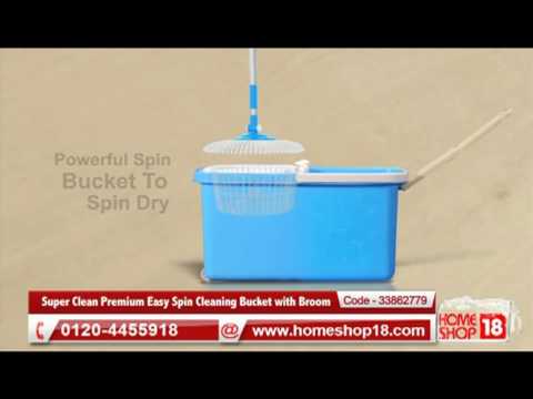 Homeshop18 Com Super Clean Premium Easy Spin Cleaning Bucket With Broom