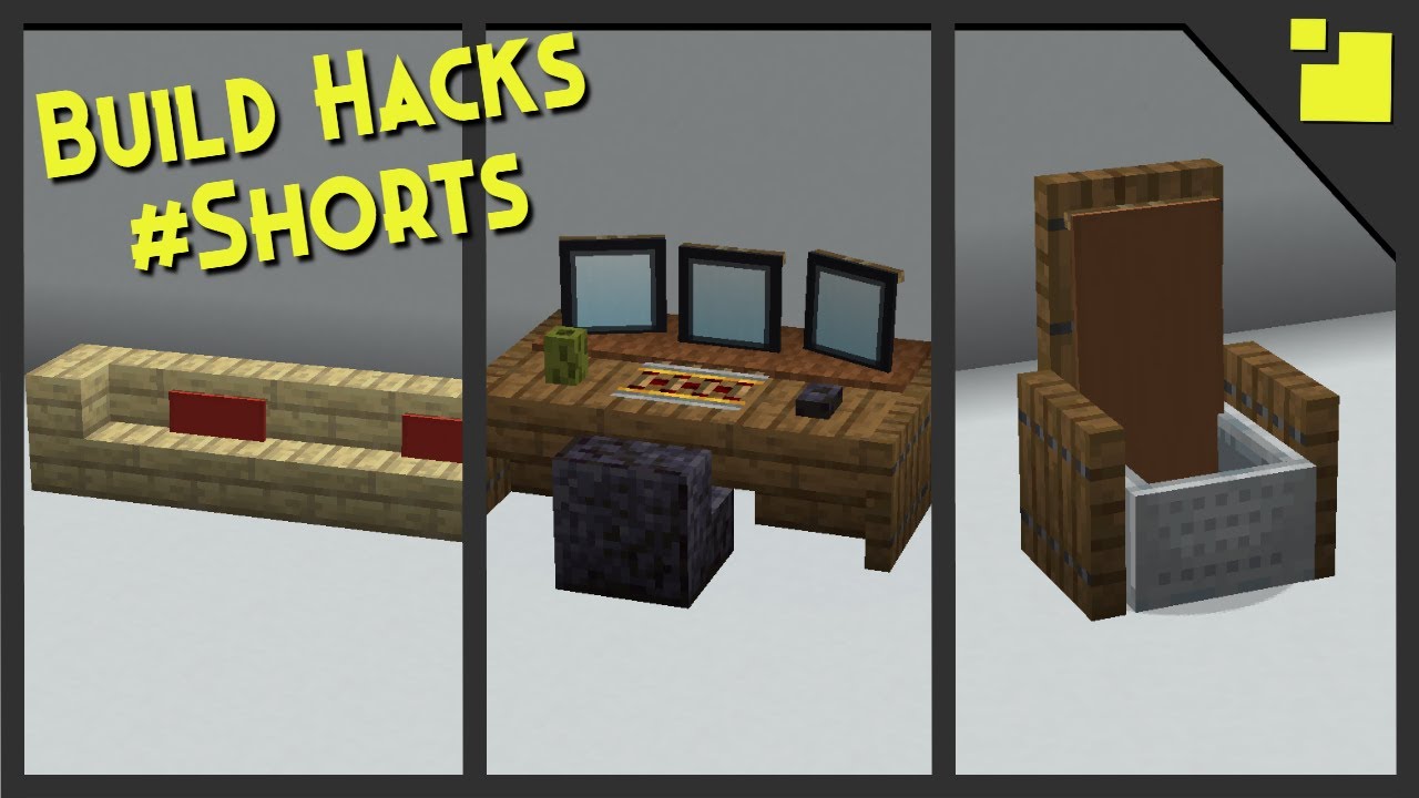 Minecraft Build Hacks Furniture Ideas!! Shorts YouTube
