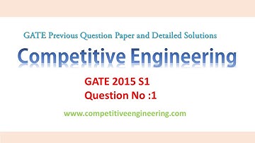 GATE Previous Questions and Detailed Solution 2015 - GATE Free Lectures