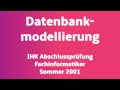 Effektive Datenbankmodellierung: IHK Abschlussprüfung Fachinformatiker Sommer 2001 Lösung 💡