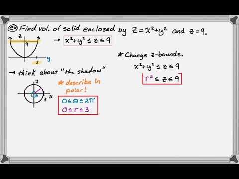 Triple Integral In Cylindrical Coordinates Plan And Example Parabaloid And Plane Bounds Youtube