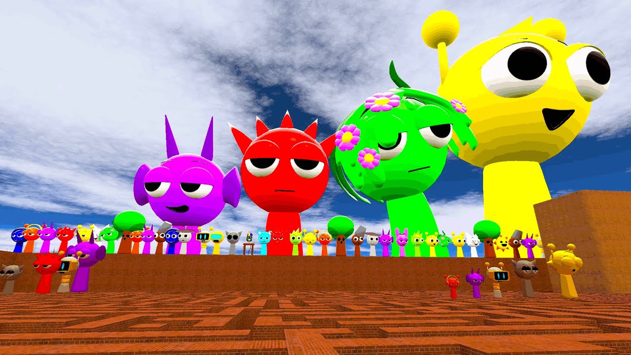 Я нашла всех Спрунки, таких как Ванерия, Саймон и других, в большом лабиринте в GMOD!