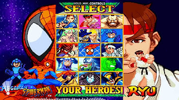 [Marvel Vs. Capcom] HD character select theme with secret character unlock codes