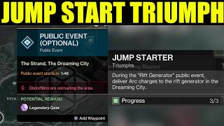Destiny 2 - During the "Rift Generator" public event, deliver Arc charges to the rift (jump starter)