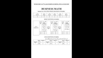 1styear | 11thClass | Business Math | Paper Scheme | 2025 #exam
