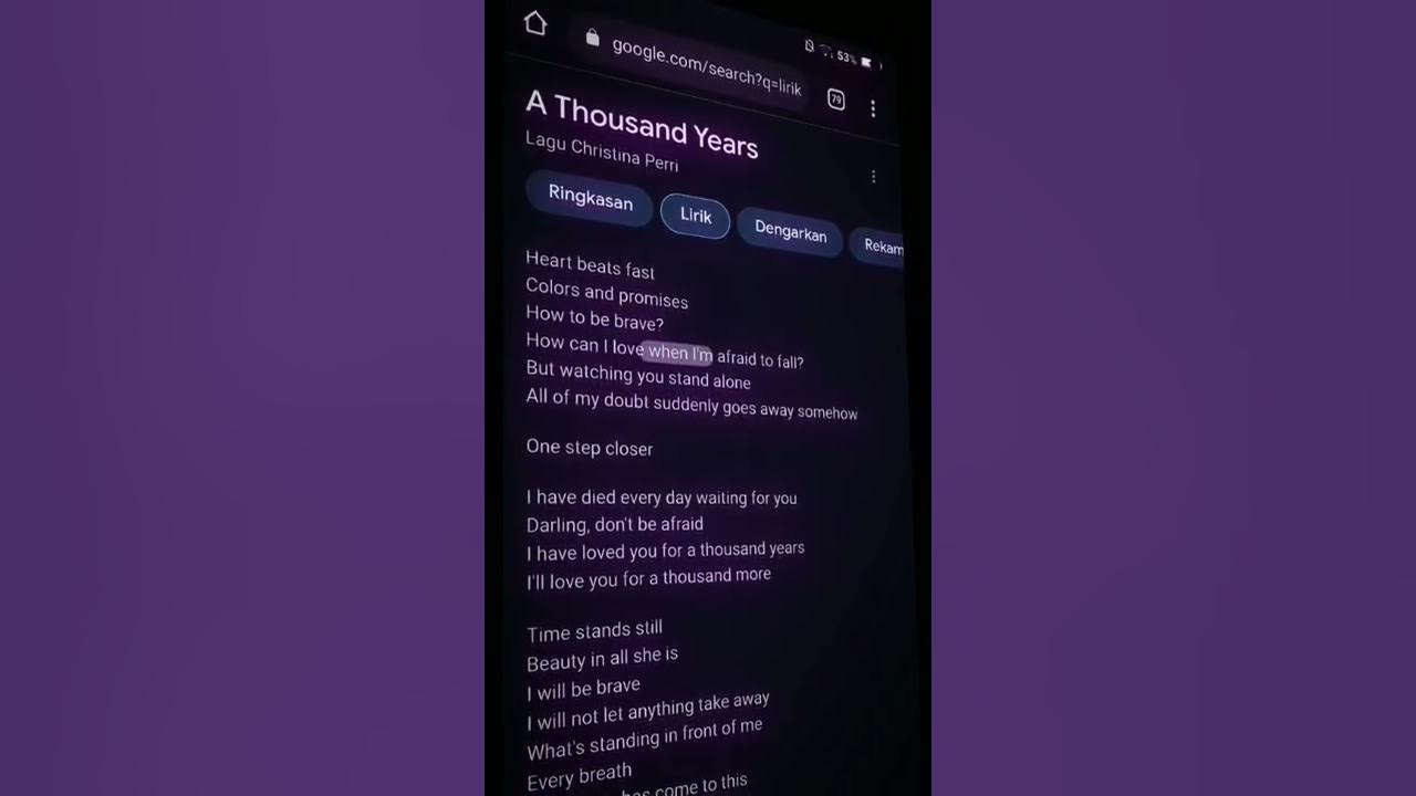 Lirik Lagu A Thousand Years - Christina Perri | I have died everyday waiting for you #athousandyears