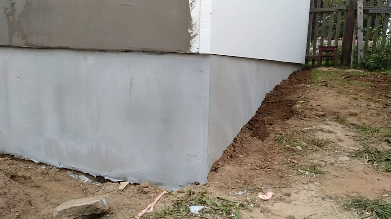 Ремонт на даче. Утепление фундамента пеноплексом. - YouTube