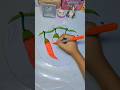 DIY হাতের চারটা আঙ্গুলের ছাপ দিয়ে বড় মরিচ আকলাম 😱🌶️✨#shorts #shortsfeed #diy #art #foryou #easy