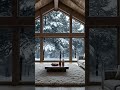 Alpine Cabin Living Room Cozy Fireplace Snowy Mountain Ambience Rainsounds Fireplace 