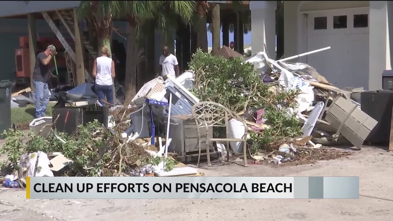 Pensacola Beach residents clean up after storms YouTube