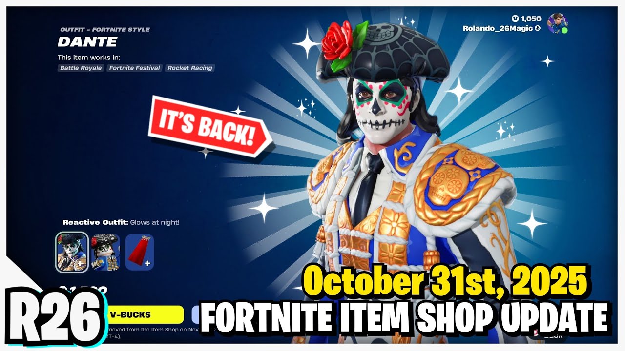 Fortnite Item Shop *RARE* DANTE SKIN AFTER 5 YEARS! [October 31st, 2025]