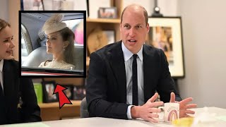 Prince William gives 14-word update on Kate Middleton during surprise school visit.