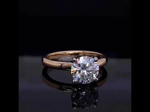 Round Brilliant Lab Grown Diamond 4-Prong Basket Solitaire Ring ring video