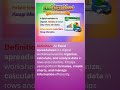 Excel spreadsheet definition #computereducation #shorts