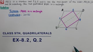 Class 9th Maths Exercise 8.2 Question 2 Quadrilaterals NCERT New Book | Class 9 Maths Ex 8.2 Q2