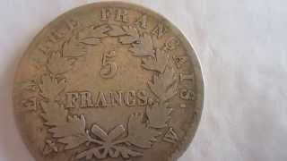 1812 Mint W  90% Silver Coin Napoleon Bonaparte 5 Francs