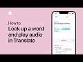 How To Look Up A Word And Play Audio In Translate On IPhone Or IPad Apple Support 