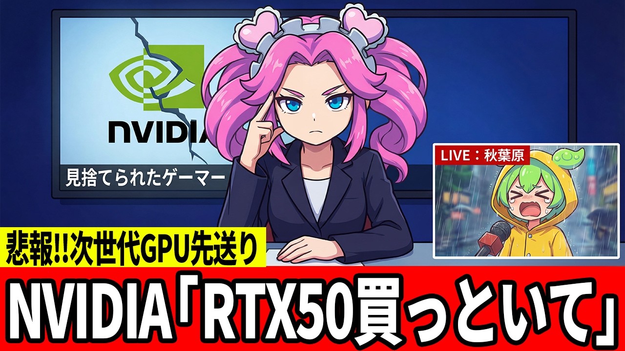 【悲報】NVIDIA、ゲーマーを見捨てる。「RTX 60シリーズ」2028年まで発売延期の衝撃ニュースを解説