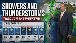 Chance of isolated showers and thunderstorms through the weekend