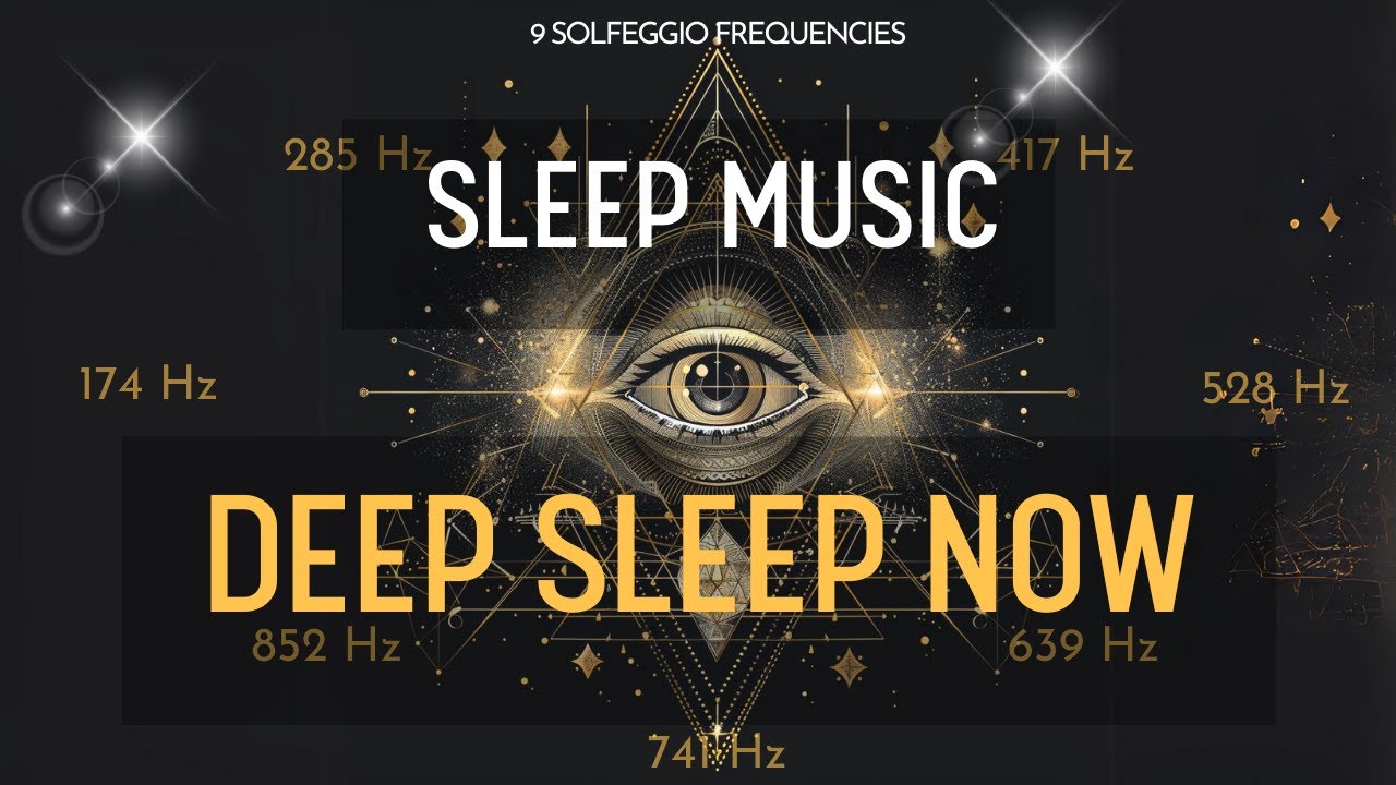 BLACK SCREEN SLEEP MUSIC ☯ All 9 Solfeggio Frequencies ☯ Deep Sleep Now ...