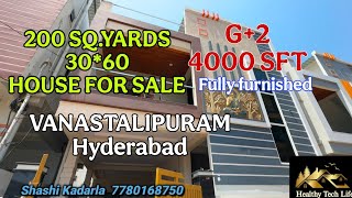200 Sq.yards 30*60 4000 Sft G+2 Indipendent House For Sale In Hyderabad| Lb Nagar Vanastalipuram