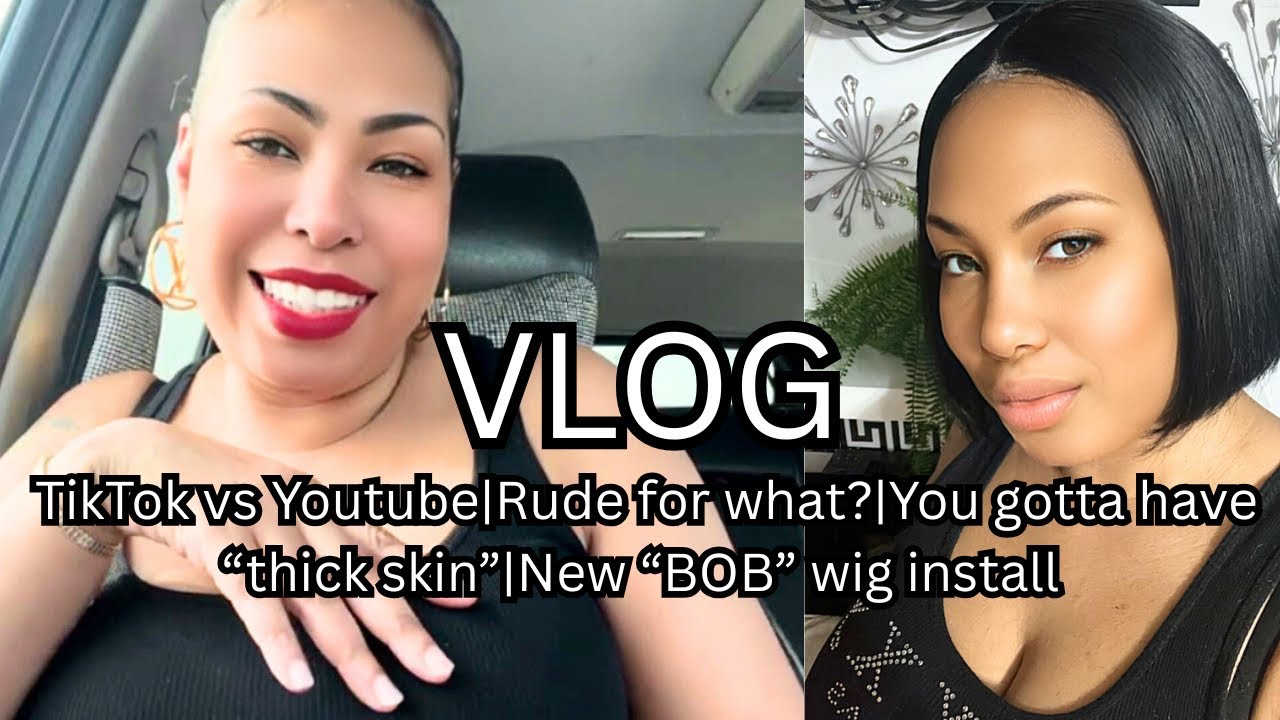 Vlog|Chat In The Park…TikTok vs Youtube|Thick skin|Rude comments|New 8” lace front “BOB” wig install