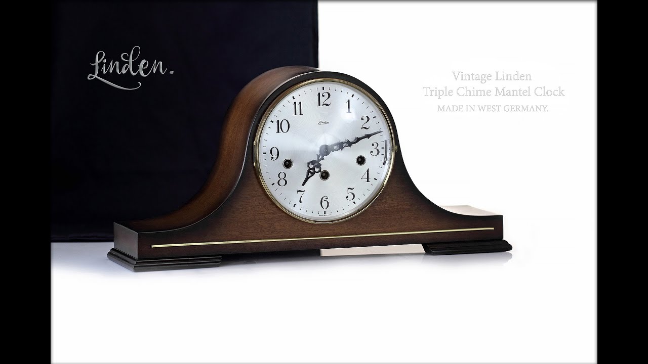 Vintage Linden Triple Chime Mantel Clock. Made In West Germany. Четвертные часы с тройным боем